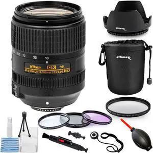 Nikon AF-S DX NIKKOR 18-300mm ED VR Lens + Filter Kit + Lens Pouch Bundle