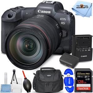 Canon EOS R5 Mirrorless Camera with 24105mm f4 Lens  7PC Accessory Bundle