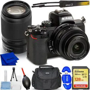 Nikon Z50 Mirrorless Camera with 16-50mm and 50-250mm Lenses - 8PC Bundle