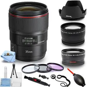 Canon EF 35mm f/1.4L II USM Lens 9523B002 - 10PC Accessory Bundle