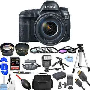 Canon EOS 5D Mark IV with 24-105mm f/4L IS II USM - 3 Lenses Top Value Bundle