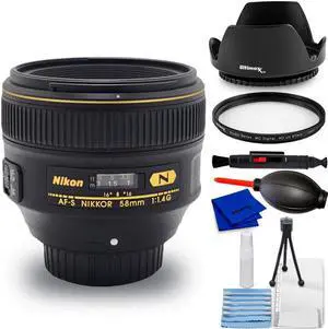 Nikon AF-S NIKKOR 58mm f/1.4G Lens 2210 - 7PC Accessory Bundle