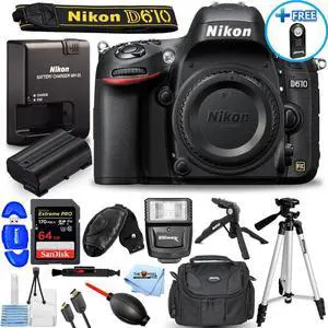 Nikon D610 Digital Camera (Body Only) 1540 - 14PC Accessory Bundle