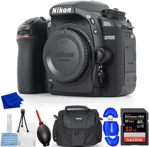 Nikon D7500 DSLR Camera Body Only 1581  7PC Accessory Bundle