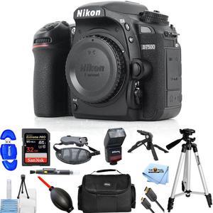 Nikon D7500 DSLR Camera Body Only 1581  12PC Accessory Bundle