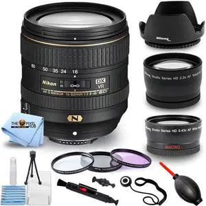 Nikon AF-S DX NIKKOR 16-80mm f/2.8-4E ED VR Lens - 12PC Accessory Bundle