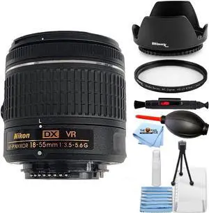 Nikon AF-P DX NIKKOR 18-55mm f/3.5-5.6G VR Lens UV Bundle - New in White Box