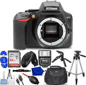 Nikon D3500 24.2MP DSLR Camera (Body Only) - 10PC Accessory Bundle