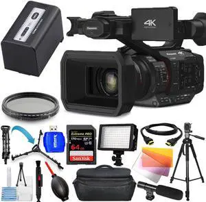 Panasonic HC-X20 4K Mobile Camcorder with Rich Connectivity - 13PC Accessory Kit