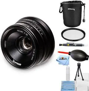 ULTIMAXX 25mm f/1.8 Manual Lens for Sony E Mount (Nex) - 7PC Accessory Kit