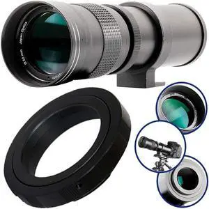 Ultimaxx 420-800mm f/8 Telephoto Zoom Lens + T-Mount for Canon 90D 80D 70D 77D