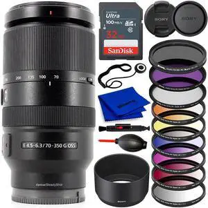 Sony E 70-350mm f/4.5-6.3 G OSS Lens SEL70350G - Essential Accessory Bundle