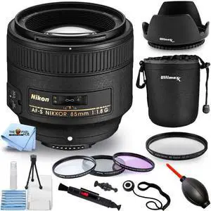 Nikon AF-S NIKKOR 85mm f/1.8G Lens 2201 + Filter Kit + Lens Pouch Bundle
