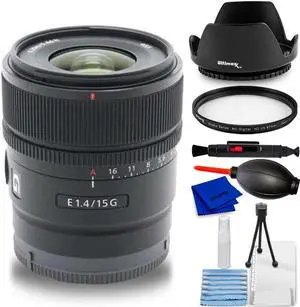 Sony E 15mm f/1.4 G Lens SEL15F14G - 7PC Accessory Bundle