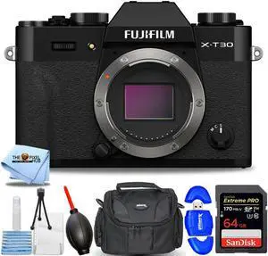 FUJIFILM X-T30 II Mirrorless Camera (Black) 16759615 - 7PC Accessory Bundle