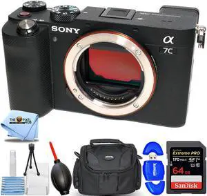 Sony Alpha a7C Mirrorless Digital Camera Body ILCE7C/B - Essential 64GB Bundle