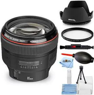 Canon EF 85mm f/1.2L II USM Autofocus Lens 1056B002 - UV Filter Bundle