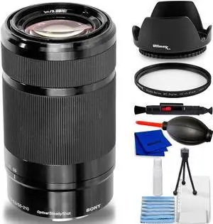 Sony E 55-210mm f/4.5-6.3 OSS E-Mount Lens (Black) - Essential UV Filter Bundle