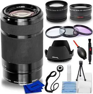 Sony E 55-210mm f/4.5-6.3 OSS E-Mount Lens + Telephoto and Wide Angle Lenses