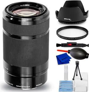 Sony E 55-210mm f/4.5-6.3 OSS Lens (Black) - 7PC Accessory Bundle White Box