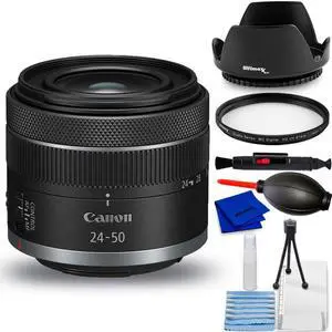 Canon RF 24-50mm f/4.5-6.3 IS STM Lens (White Box) - 7PC Accessory Bundle