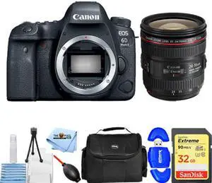 Canon EOS 6D Mark II DSLR and 24-70mm f/4L IS USM Lens - Essential 32GB Bundle Canon EOS 6D Mark II DSLR and 24-70mm f/4L IS USM Lens - Essential 32GB Bundle