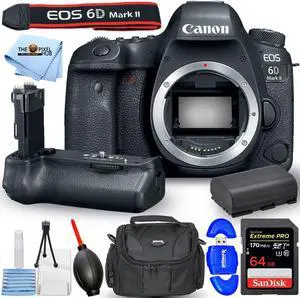 Canon EOS 6D Mark II DSLR Camera (Body) + BG-E21 Battery Grip + 64GB Bundle Canon EOS 6D Mark II DSLR Camera (Body) + BG-E21 Battery Grip + 64GB Bundle