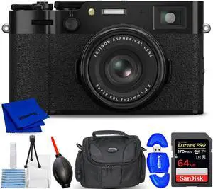 FUJIFILM X100VI Digital Camera (Black) 16821913 - 7PC Accessory Bundle