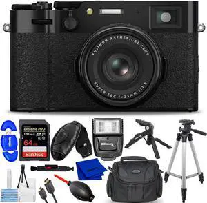 FUJIFILM X100VI Digital Camera (Black) 16821913 - 12PC Accessory Bundle