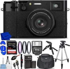 FUJIFILM X100VI Digital Camera (Black) 16821913 - 15PC Accessory Bundle