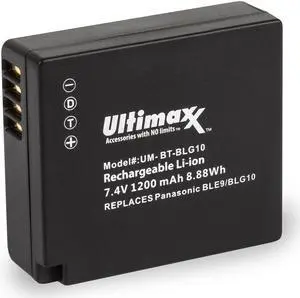 ULTIMAXX Replacement Battery for Panasonic BLE9/BLG10 - 1200mah