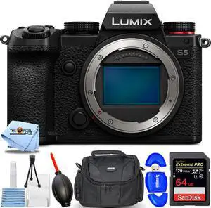 Panasonic Lumix DC-S5 Mirrorless Digital Camera (Body) - Essential 64GB Bundle