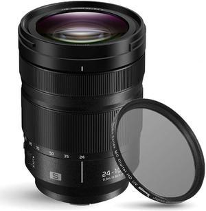 Panasonic Lumix S 24-105mm f/4 Macro O.I.S. Lens + UV Filter Bundle WHITE BOX