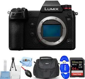 Panasonic Lumix DC-S1 Mirrorless Digital Camera (Body Only) Starter 64GB Bundle