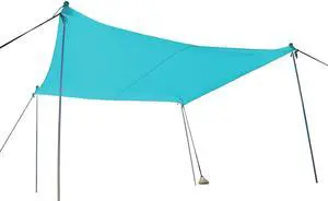 Ready Covers Pop Up Beach Sunshade 10x10' Complete with 4 Poles & Shovel (Aqua)