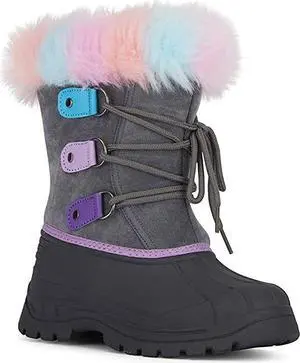 AQUAKIX Kids Toddler And Youth Snow Boots With Sherpa Lining Insulation