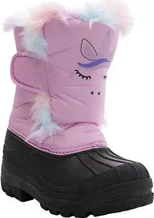 AQUAKIX Kids Toddler And Youth Snow Boots With Sherpa Lining Insulation