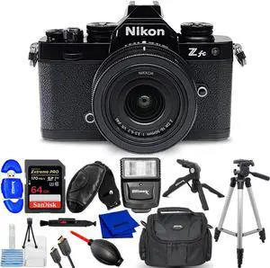 Nikon Zfc Mirrorless Camera and NIKKOR Z DX 16-50mm VR Lens Black - 12PC Bundle