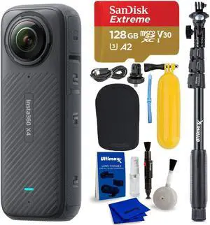 Insta360 X4 360° 8K Camera IN360ONEX4 - 6PC 128GB Accessory Bundle