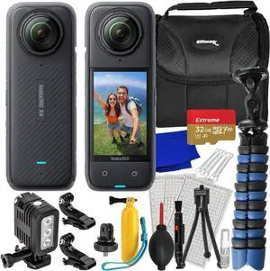 Insta360 X4 360° 8K Camera IN360ONEX4 - 6PC 32GB Accessory Bundle