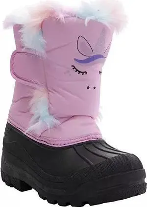 AQUAKIX Kids Toddler And Youth Snow Boots With Sherpa Lining Insulation