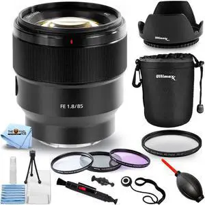 Sony FE 85mm f/1.8 Lens SEL85F18 - 10PC Accessory Bundle