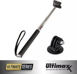 Handheld Pole Extendable Monopod Selfie Stick with GoPro Adapte