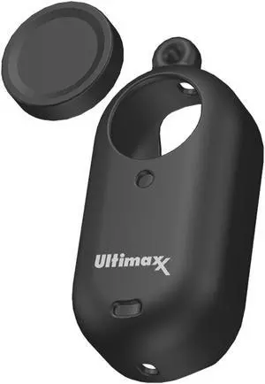 Ultimaxx Protective Silicone Cover with Lens Cap & Strap (Black) for Insta360 GO3