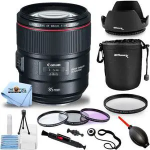 Canon EF 85mm f/1.4L IS USM Lens 2271C002 + Filter Kit + Lens Pouch Bundle