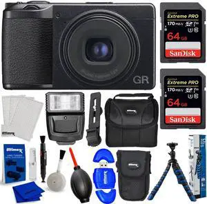 Ricoh GR IIIx HDF Digital Camera 01283 - 10PC Accessory Bundle