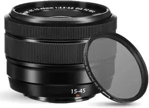 Fujifilm XC 15-45mm f/3.5-5.6 OIS PZ Lens (Black) + UV Filter - New in White Box