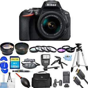 Nikon D5600 DSLR Camera with AF-P DX NIKKOR 18-55mm MEGA KIT with Charger + MORE