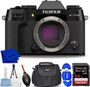 FUJIFILM X-T50 Mirrorless Camera (Black) 16828222 - 7PC Accessory Bundle