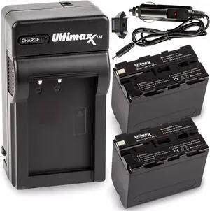 ULTIMAXX Travel Charger + Replacement battery for Sony F960/970/975 - 7800 mah